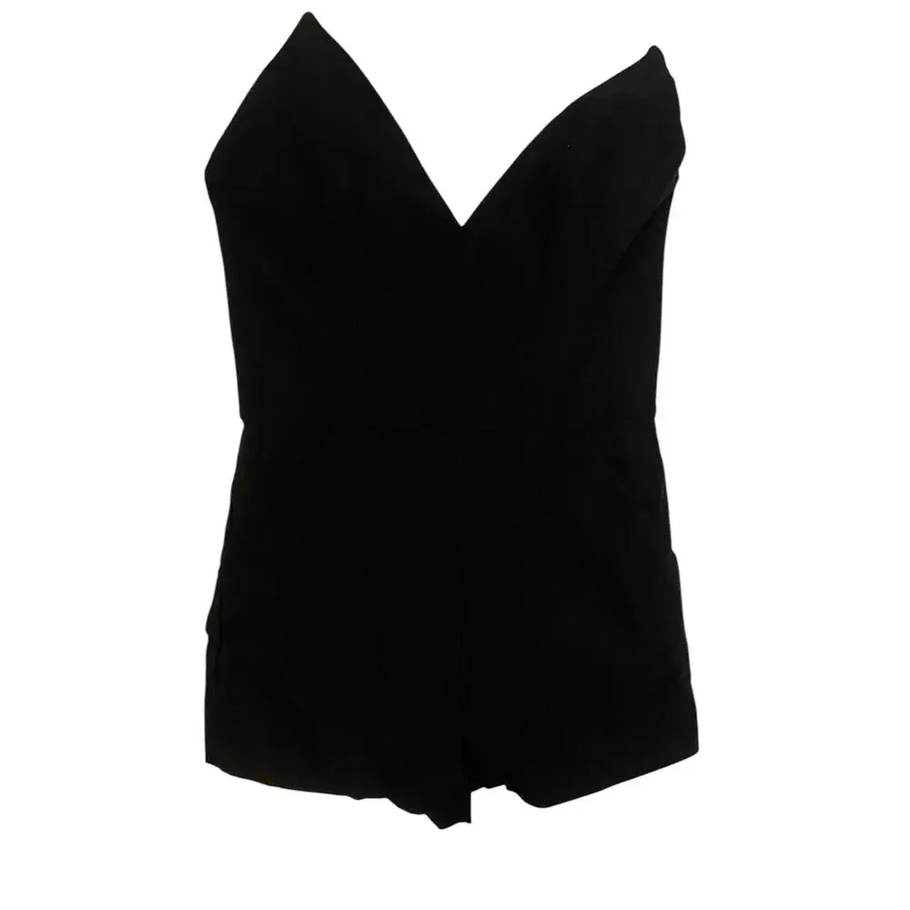 NBD Sonny Romper Strapless Twill Sexy Witchy Grunge Goth Black Sz XXS - Picture 3 of 8